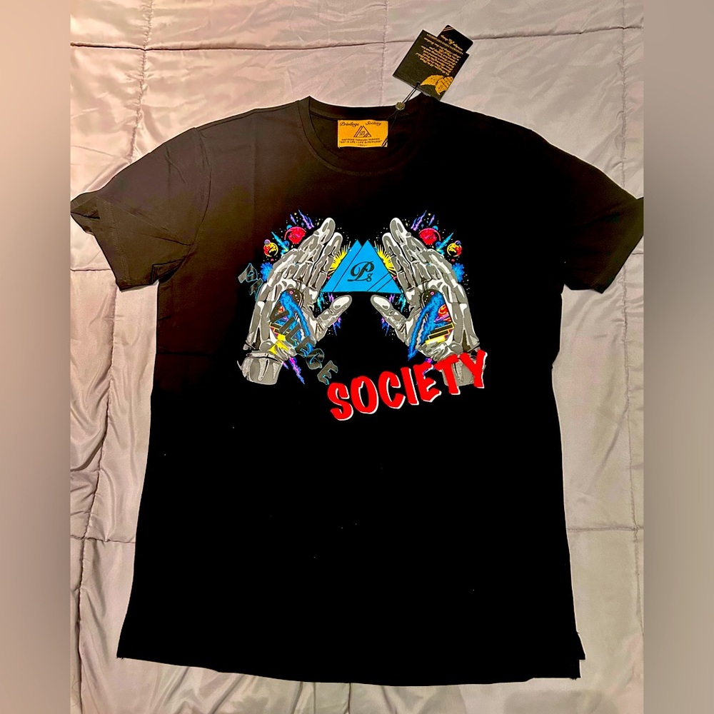Privilege Society Galactic Gloves Tee Black size L